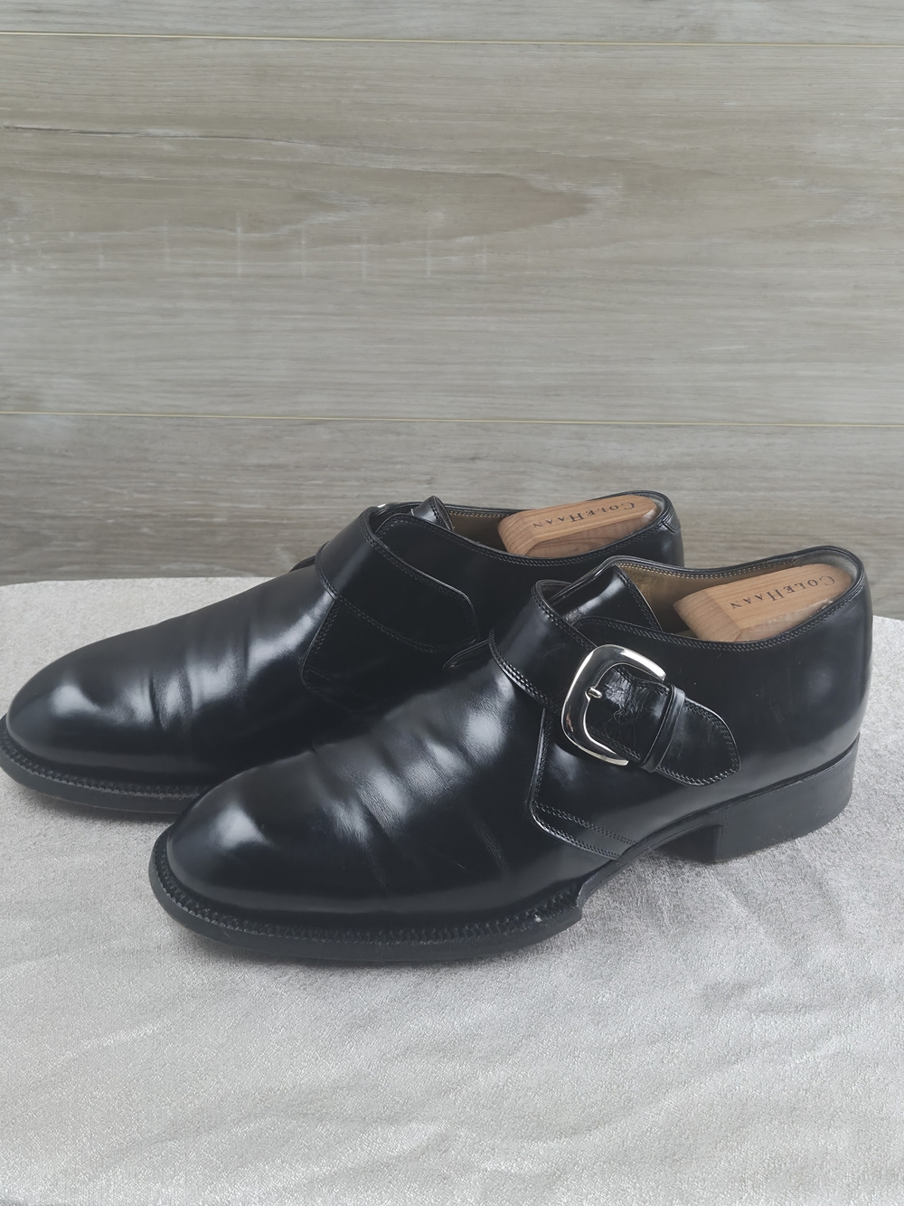 Cole Haan Black Leather Monk Strap Dress Shoes Men's Size 11 D Single Buckle - Picture 4 of 9
